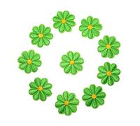 SUNMOVE 10Pcs Embroidery Sunflower Daisy Flower Sew On Iron On Patch Badge Bag Hat Jeans Jackets Applique (Green)