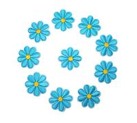 SUNMOVE 10Pcs Embroidery Sunflower Daisy Flower Sew On Iron On Patch Badge Bag Hat Jeans Jackets Applique (Blue)