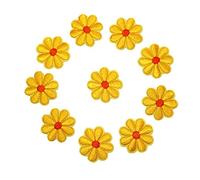 SUNMOVE 10Pcs Embroidery Sunflower Daisy Flower Sew On Iron On Patch Badge Bag Hat Jeans Jackets Applique (Yellow)