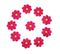 SUNMOVE 10Pcs Embroidery Sunflower Daisy Flower Sew On Iron On Patch Badge Bag Hat Jeans Jackets Applique (Pink)