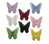 SUNMOVE 8pcs Embroidery Butterfly Sew Iron On Patch Badge Wedding Bridal Dress Embroidered Applique Sewing Craft DIY (Multicolored, 1.96 x 1.96inch)