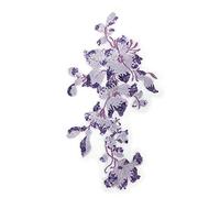 SUNMOVE Embroidery Sequin Lace Applique Sewing Flower Fabric Collar Patch for Wedding Gown Dress Bridal DIY Crafts(Light Purple)