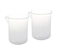Sunn 2 x 50 ml Laboratory Plastic Water Liquid Measuring Cups Transparent