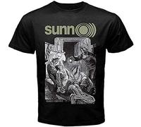 Sunn O Band Red T Shirt Funny Birthday Cotton Tee Vintage Gift MenBlack L