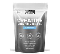 SUNNA SUPPLEMENTS Creatine Monohydrate Powder 330g | Pure Micronised | Blue Raspberry Flavoured | Easy-Dissolve Vegan Creatine Supplement for Muscle Strength and Support | 60 Servings