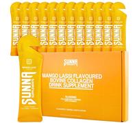 SUNNA SUPPLEMENTS - Halal Mango Lassi Collagen Drink with Vitamin C - 10000 mg Liquid Bovine Collagen Peptides for Women and Men - Hydrolysed Formula Suitable for Everyone - 14 Sachets (35ml Each)