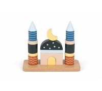 SunnaBee - Islamic Wooden Toy from 1 Year - Little Steps Mosque - 18-Piece Educational Game for Muslim Toddlers - Promotes Motor Skills, Creativity & Montessori Development