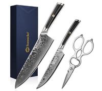 Sunnecko Damascus Knife Set 3 Piece Professional