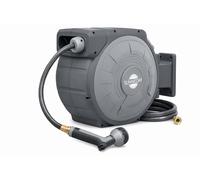 Sunneday 100ft Retractable Hose Reel 5/8 | Automatic Retractable Hose Reel w/Wall Mount | Easy to Assemble Water Hose Reel w/Flexible Swivel Mount | Retractable Garden Hose Reel (100ft.Black/Gray)