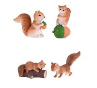 SUNNEE 4PCS Miniature Squirrel Figurines Mini Squirrel Animal Miniature Figurines Squirrel Fairy Garden Ornaments for Succulent Planter Moss Landscape DIY Terrarium Home Décor (Yellow)