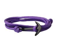 SUNNEE Anchor Rope Bracelet Handmade Adjustable Stainless Steel Anchor Bracelet British Anchor Rope Bracelet Suitable for Both Males and Females (purple)