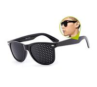 SUNNEE Pinhole Vision Improve Glasses Eyes Exercise Vision Correction Glasses Anti-Fatigue Eyesight Vision Improve Glasses (Black)