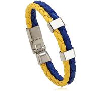 SUNNEE Ukraine Bracelet Woven Bracelet Blue Yellow Ukranian Flag Jewelry Ukraine Wristbands for Men Women and Kids (1pcs)