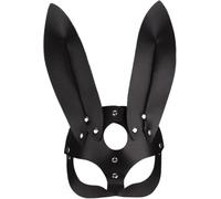 SUNNEE Women Leather Mask Adjustable Bunny Ear Mask Half Face Mask Masquerade Party Mask