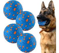 SUNNEKO Dog Balls for Large Medium Small Dogs, Bouncy Tennis Ball for Aggressive Chewers, Durable Water Toy for All Life Stages, Labrador, Bulldog, German Shepherd, Blue (4 Balls)