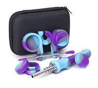SUNNEKO Silicone Honeybee Vapor Straw Kit, (Blue & Purple)