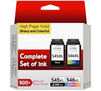 Sunnieink 545 546 Ink Cartridges XL Replacement for Original Canon 545 546, PG-545XL + CL-546XL BK/C/M/Y, Printer Ink 545 546 for TS3300 TR4500 TS3450 MG2550s TS3150 MX495 MX490 TR4550 TR4551 TS3100