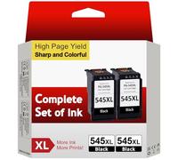 Sunnieink PG-545XL Ink Cartridges Black- 2x 500+ Pages, Replacement for Original Canon 545 Black Ink Cartridges, Printer Ink 545 XL for Pixma TS3300 TR4500 TS3450 MG2550s TS3150 MX495 MX490 TR4550