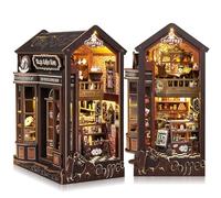 SUNNINO Book Nook Kit - DIY Miniature Dollhouse Kit Dollhouse 3D Wooden Puzzles with LED Lights, Book Nook Kits for Adults and Teens Best Gifts for Family Friends