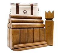SunNordic Kubb Viking Throwing Game, Swedish Chess Game Made of High-Quality Rubberwood, Includes Canvas Carry Bag and Game Instructions - Robust Kubb Yard Game for Children and Adults