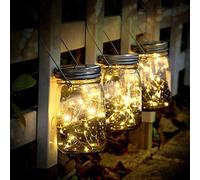 SUNNOW Solar Garden Lights - 3 Pack 30led Waterproof Solar Lanterns Lights Outdoor, Mason Jar Lights Solar Powered,Indoor/Outdoor Hang Light for Garden Wedding Christmas Decorative Lighting
