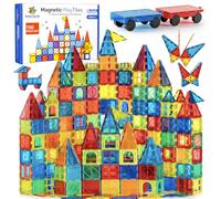 SUNNY AUNTIE Magnetic Tiles 100 PCS with 2 Cars, Magnetic Tiles for Kids & Toddlers, Toy for 3 4 5 6 7 8 Year Old Boys & Girls, Gift Box