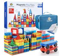 SUNNY AUNTIE Magnetic Tiles 150 PCS, Magnetic Tiles for Kids & Toddlers, Toy for 3 4 5 6 7 8 Year Old Boys & Girls, Gift Box, XL SET