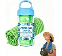 Sunny Bee Cooling Towel for Hot Weather, Cool Towel Bottle, Ice Cool Microfibre Towel for Neck, Cold Towel, Chemical-Free, Durable Polyester, Quick Dry Mesh, Soft to Touch, 80x30cm (Green)