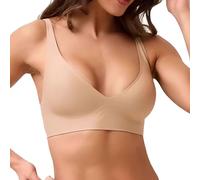 Sunny Bee Jelly Bra, Wireless Seamless Gel Bras Push up Bralette, Plus Size Deep V Everyday Bras (Skin Color,M)