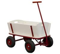SUNNY Billy Beach Wagon/Made of natural wood | With pneumatic tyres in red | 34 x 24 x 38 inch