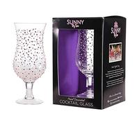 Sunny by Sue Hand Painted Clear Dotted Design Tall Cocktail Glass, SBS078