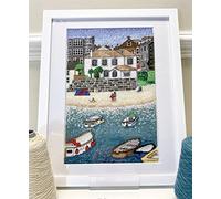Sunny Corner St Ives Cross Stitch Kit, Cornwall - Counted Cross Stitch Kit of St Ives by Emma Louise Art Stitch