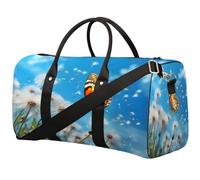 Sunny Dandelion Butterfly Sports Tote Gym Bag for Men & Women, Water Resistant Foldable Travel Duffel Bag, Lightweight Carry-On Weekender Overnight Bag for Workout Hospital
