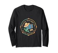Sunny Escape Co Retro Summer Vacation Adventure Long Sleeve T-Shirt
