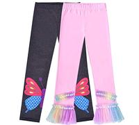 Sunny Fashion 2 Packs Girls Pants Leggings Cotton Rainbow Butterfly Tulle Age 2 Years