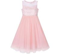 Sunny Fashion Girls Dress Blush Pink Rhinestone Chiffon Dance Ball Maxi Gown Age 14 Years