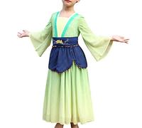 Sunny Fashion Girls Dress Hua Mulan Chinese New Year Hanfu Retro Embroidery Age 4 Years Green