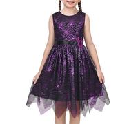 Sunny Fashion Girls Dress Spider Web Sparkle Magic Witch Halloween Holiday Party Tulle Age 6 Years Purple