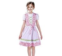 Sunny Fashion Girls German Dirndl Dress S for Bavarian Oktoberfest Vintage Pink Age 8 Years