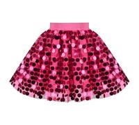 Sunny Fashion Girls Skirt Hot Pink Sequin Mini Sparkly Party Dance Cheer Up Tulle Age 9-10 Years