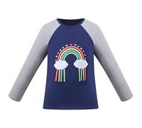Sunny Fashion Girls Top Shirt Long Sleeve Pullover Rainbow Valentine Crewneck Cotton Age 9-10 Years
