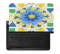 Sunny Flowers in Clusters Passport Holder Cover Wallet RFID Blocking Leather Passport Wallet Passport Cover Passport Protector Credit Card Hold Travel Accessories