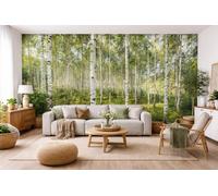 Sunny Forest Trees Giant Wall Mural Wallpaper Large Nature Scene 12x8.3 ft