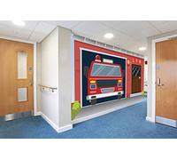 Sunny Graphics Print Fire Station Fire Brigade Fire Fighter Dementia Alzheimer Friendly Photo Wallpaper Mural Senior Care Home Decoration Poster Memory Recover