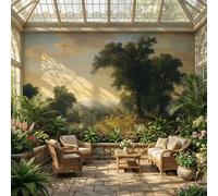 Sunny Graphics Print Landscape Photo Mural Printed Wallpaper Wall Covering of Nature River Painting Trees Cows Mountains Clouds Home Office Decoration Poster