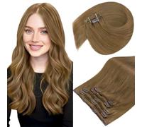 Sunny Hair Extensions Clip in 8 Light Brown 22 Inch 120g 7 Piece Smooth | Real Remy Human Hair, Silky Straight, Natural Look, for Work and Events, Soft and Easy to Blend, Comfortable for All-Day Wear