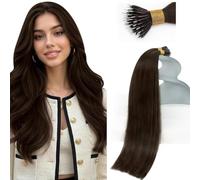 Sunny Hair Nano Hair Extensions Real Human Hair #4 20 Inch for Day Trips | Balanced End Appearance, Chocolate Brown, Shape and Fullness Options, for Dinner Dates, 50g Distributed across 50pcs