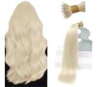 Sunny Hair Nano Hair Extensions Real Human Hair #60 24 Inch for Day Trips | Easy Layer Integration, Platinum Blonde, Customisable Section Layout, for Special Occasions, 50g Distributed across 50pcs