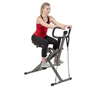 Sunny Health and Fitness Row-N-Ride™ PRO Squat Assist Trainer, Rowing Machine w/Digital Monitor & Resistance Bands, Squat Assistance for Glute Workout Equipment for Home, Grey - SF-A020052