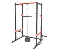 Sunny Health and Fitness Unisex's LAT Pull Down Attachment for Power Racks and Cages - SF-XFA006, Black, One Size